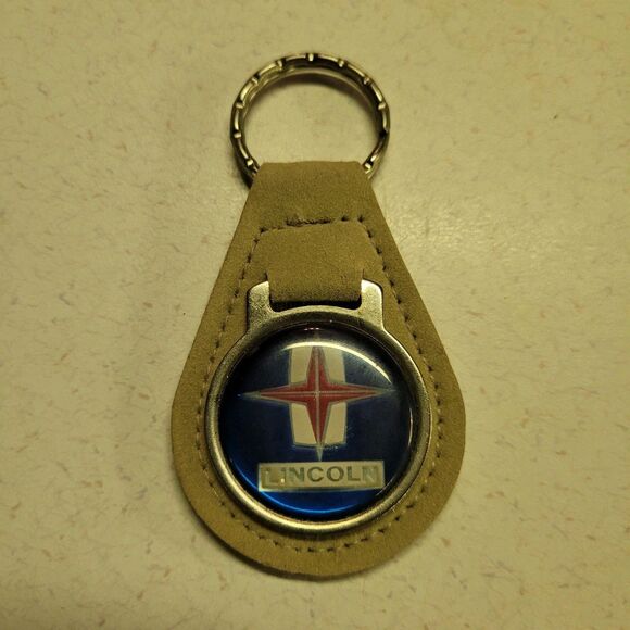 NOS Vintage 70’s/80’s Lincoln suede keychain/key ring Blue/red - Picture 1 of 3